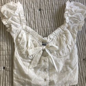 Princess Polly White Embroidered Elouise Top